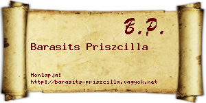 Barasits Priszcilla névjegykártya
